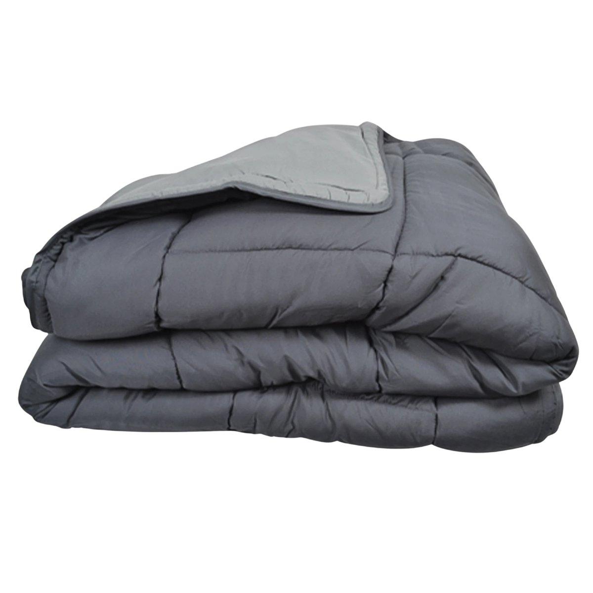 Couette légère réversible bicolore en microfibre 200 gr/m² argent, TOISON D OR