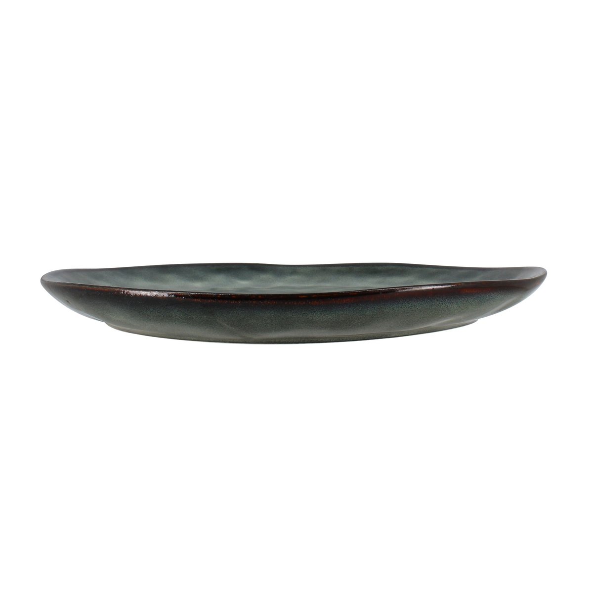 Lot de 6 assiettes plates en grès 27,5cm, GRENADA vert, OGO LIVING