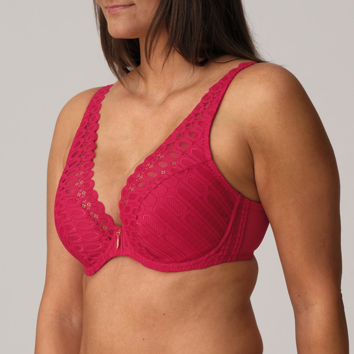 Soutien gorge demi-mousse plongeant LOS AYALA rouge - sangria, PRIMADONNA