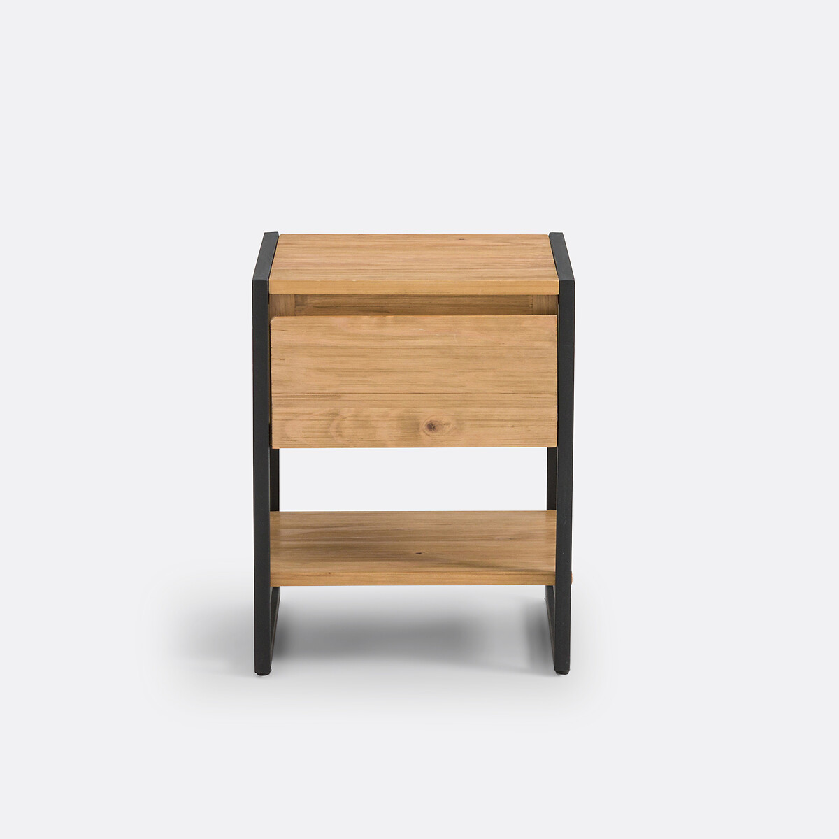 Mesa de cabeceira com 1 gaveta, HIBA preto/madeira, LA REDOUTE INTERIEURS