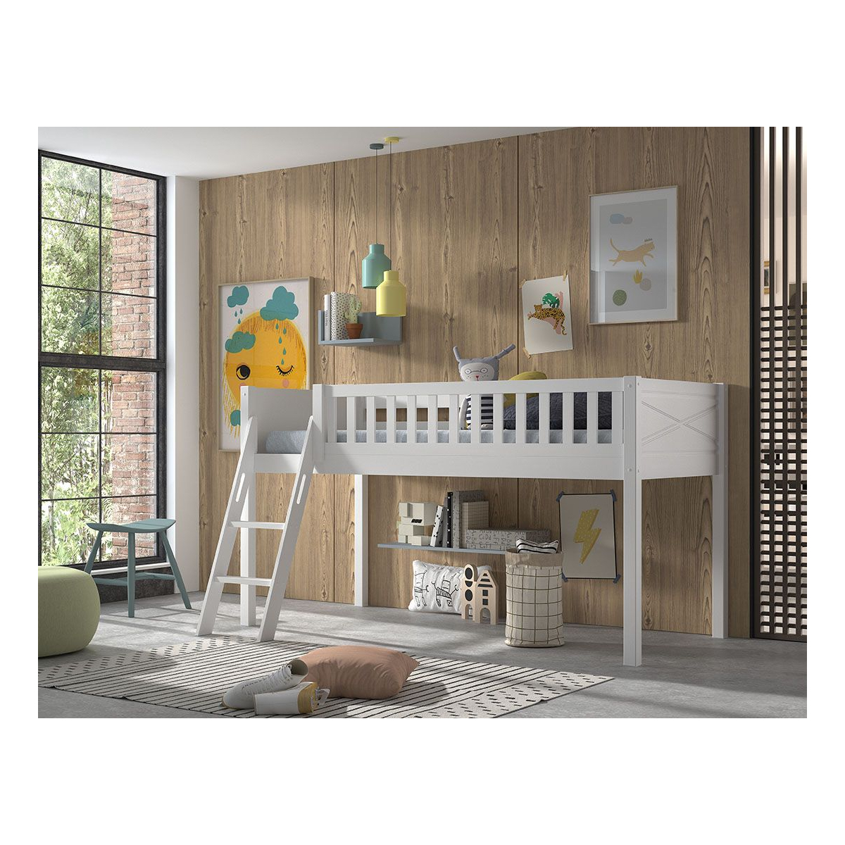 Scott Lit Compact Echelle Inclinee Blanc couleur unique, VIPACK