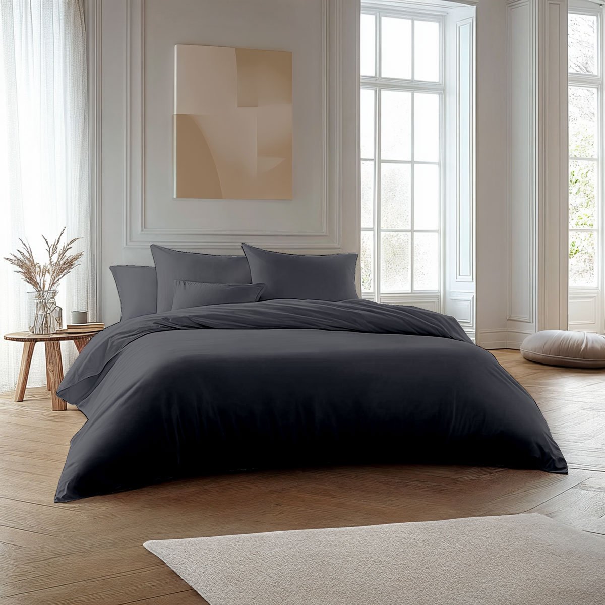 Pack housse de couette + Taie(s) d'oreiller Coton thermorégulé gris acier, DODO