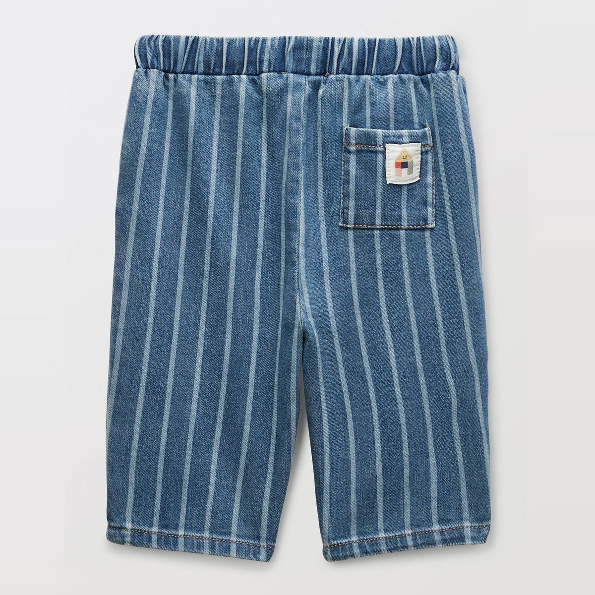 Pantalon jean rayé bleu denim, BOUT'CHOU