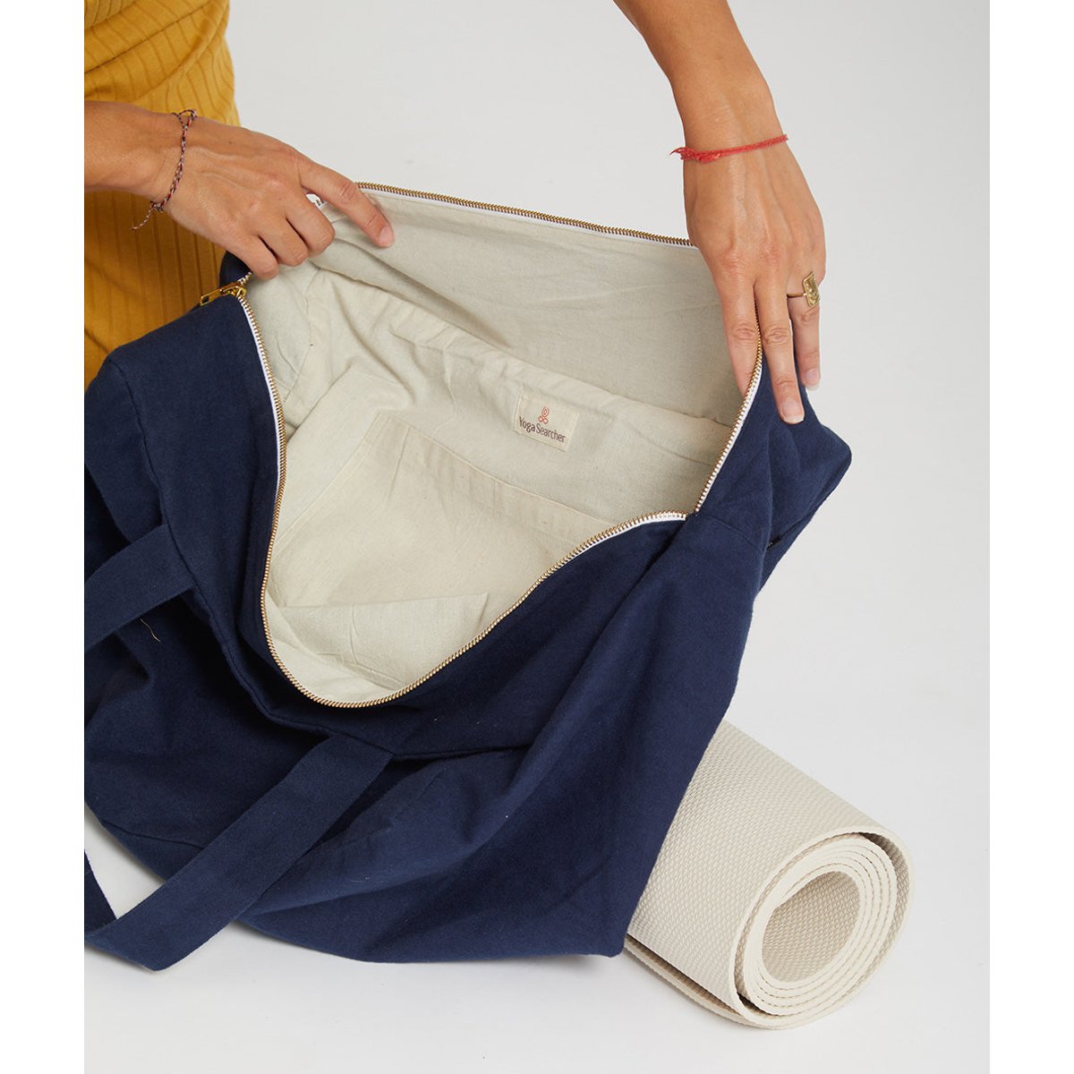 Sac weekend en coton bio Marga couleur unique, YOGA SEARCHER
