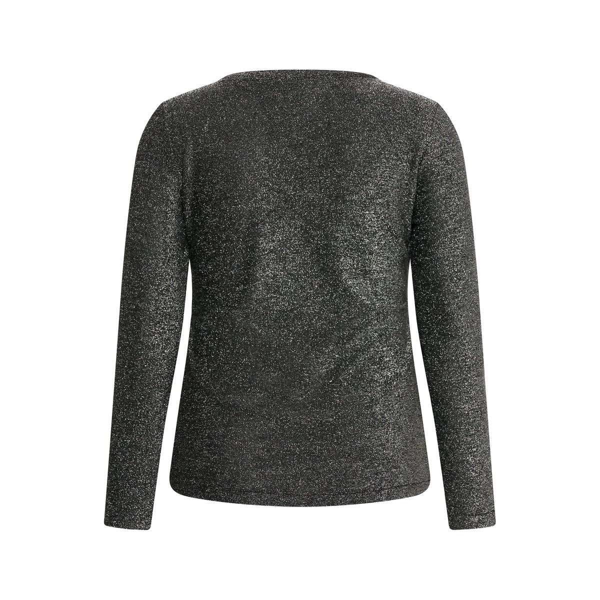 T-shirt à manches longues argent silver black glitter, KAFFE CURVE