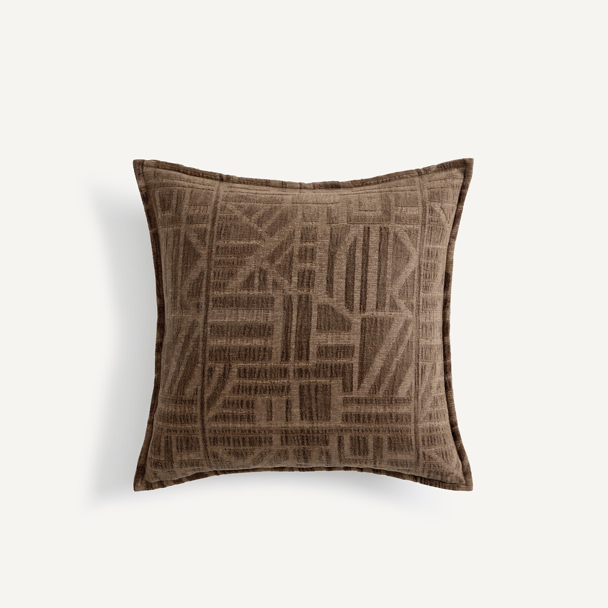Housse de coussin chenille jacquard, Hesper taupe, AM.PM