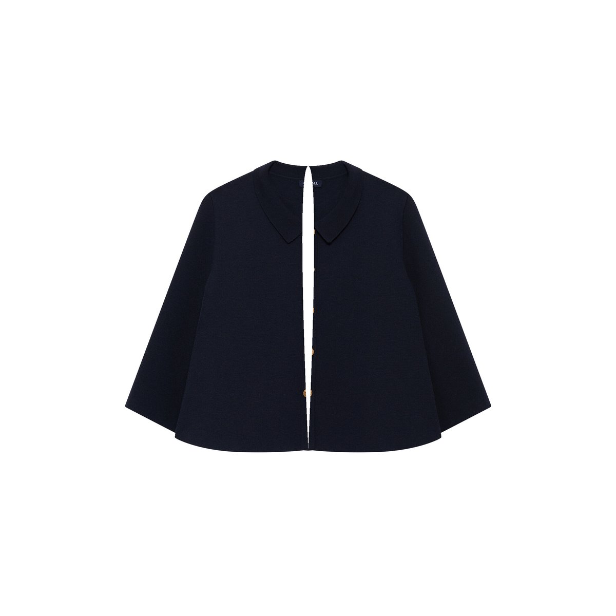 Poncho court col rond HACAPANO bleu marine, CAROLL