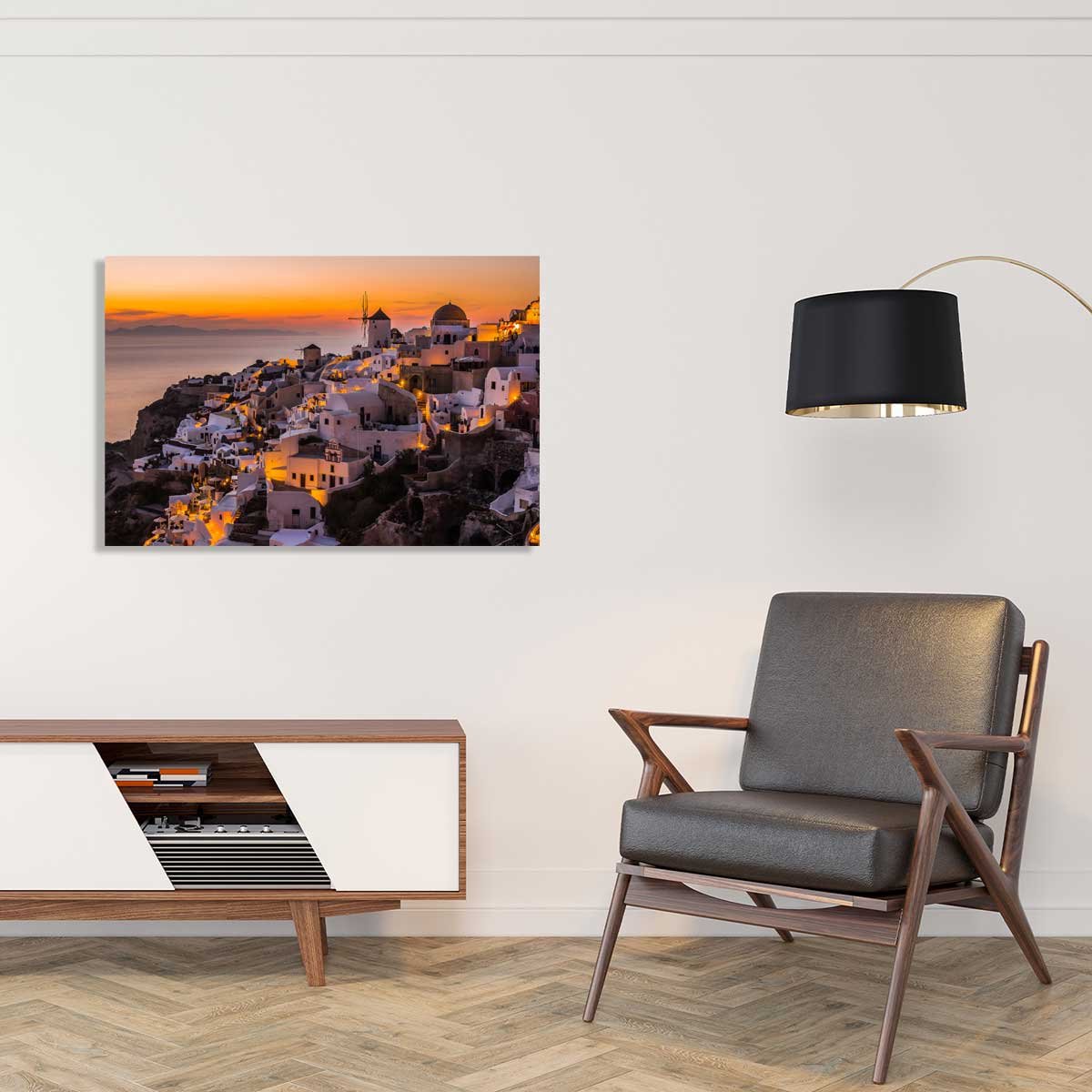 Tableau santorini by night tableau alu dibond, HEXOA