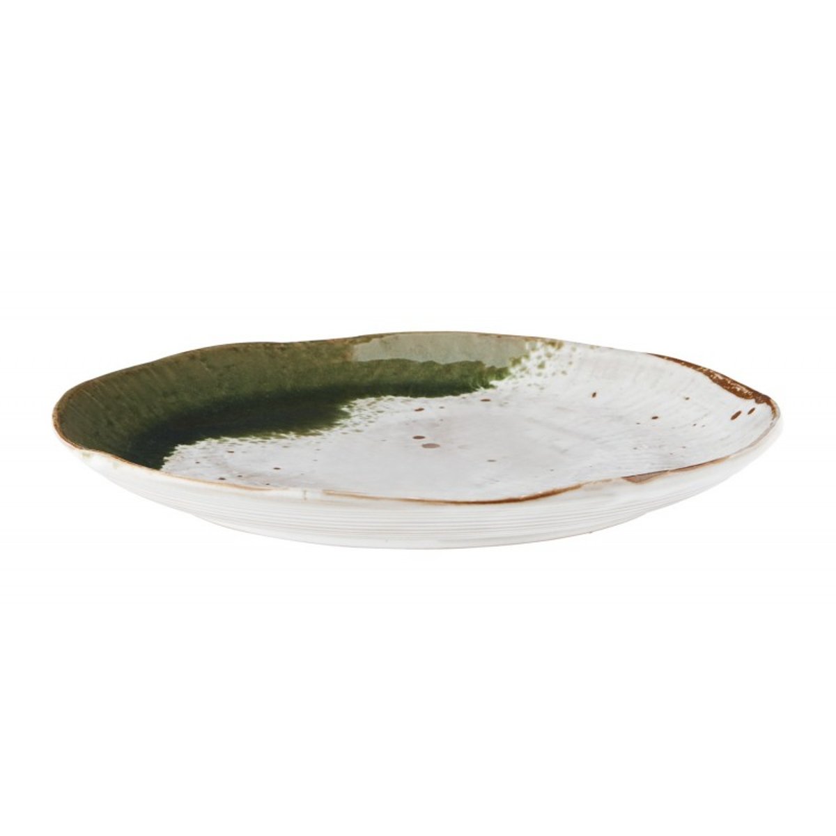 Assiette artisanale grès vert, MADAM STOLTZ
