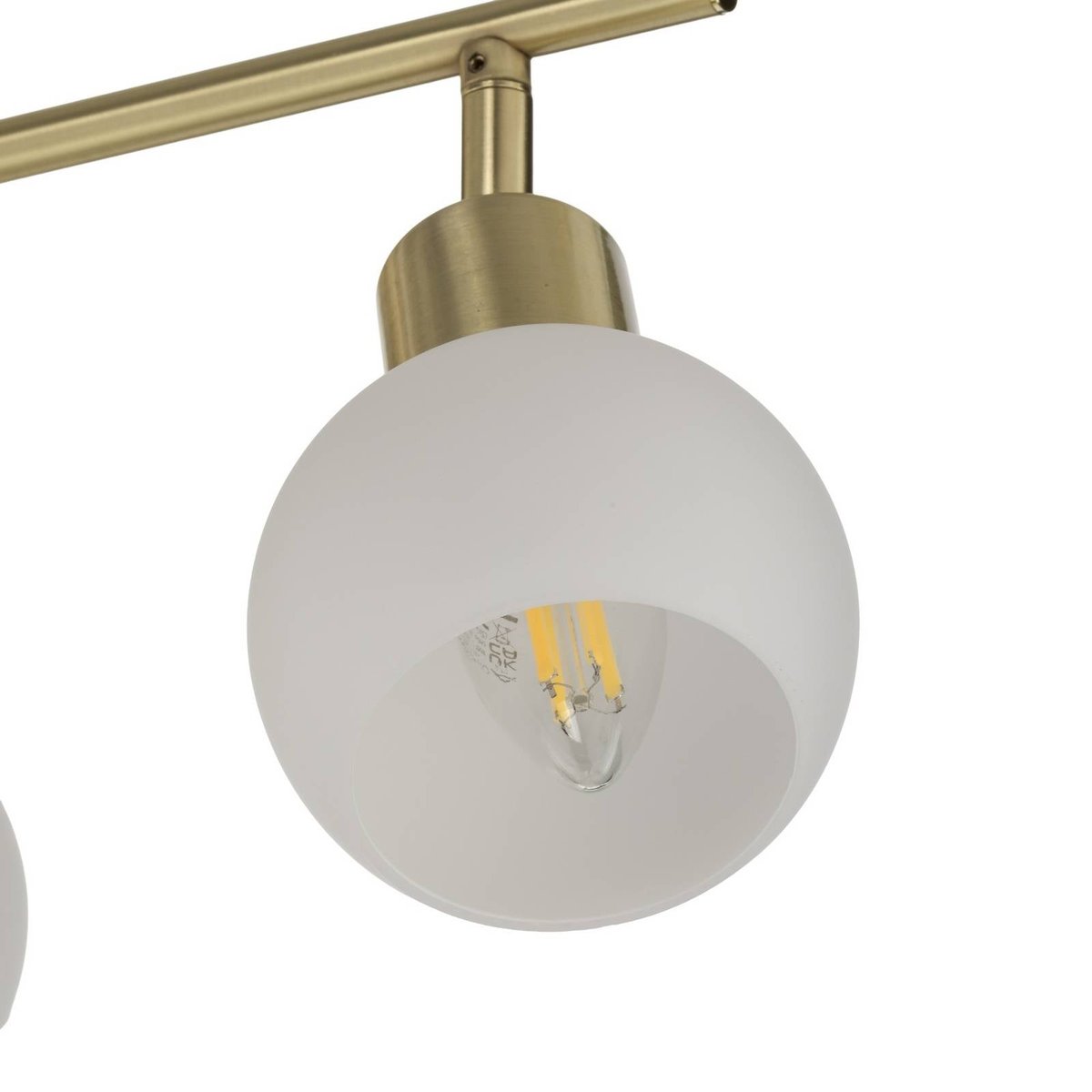 Plafonnier en métal moderne, Elaina laiton, blanc opale, LINDBY