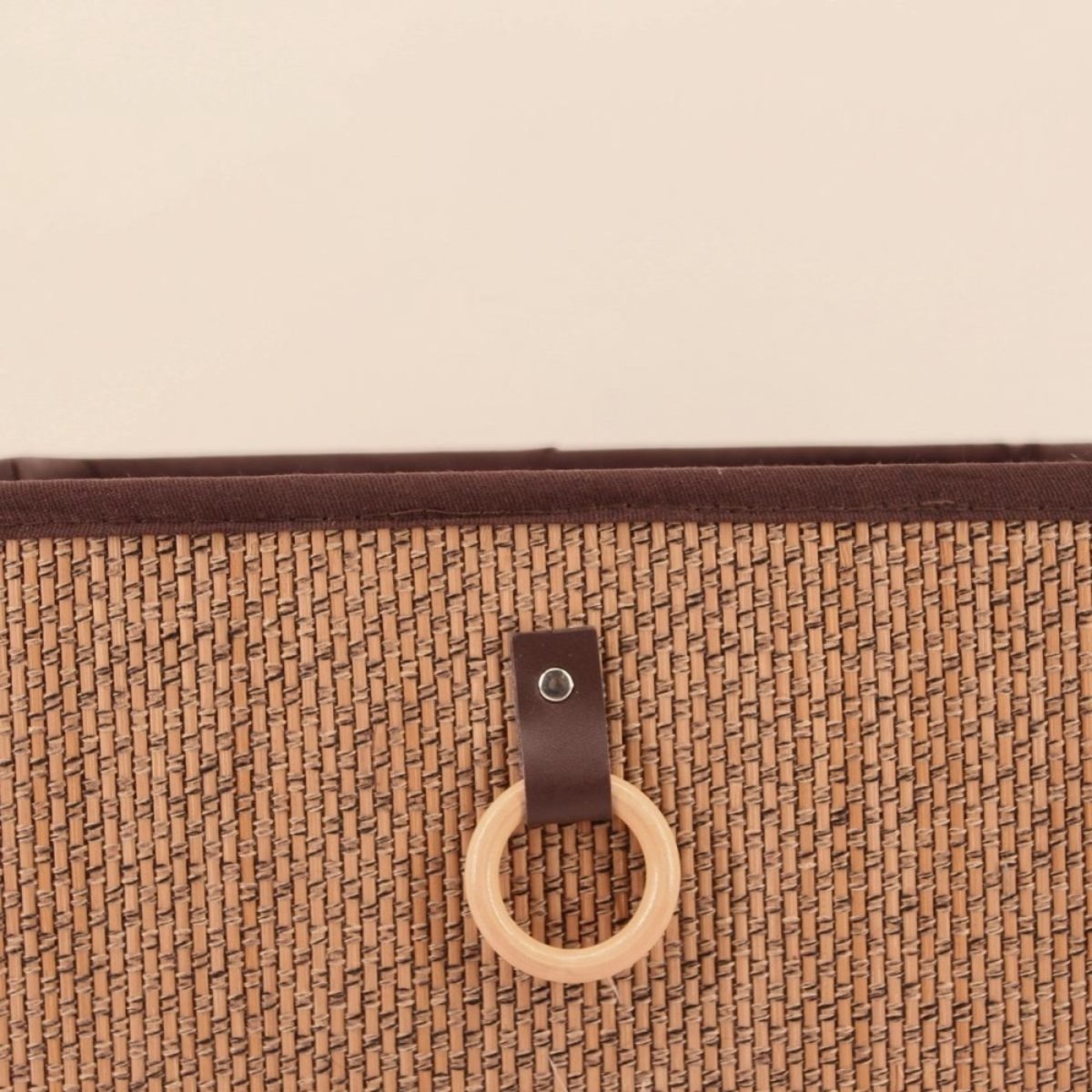 Cube de rangement en bambou tressé 31x31x31cm beige, ORNAMI