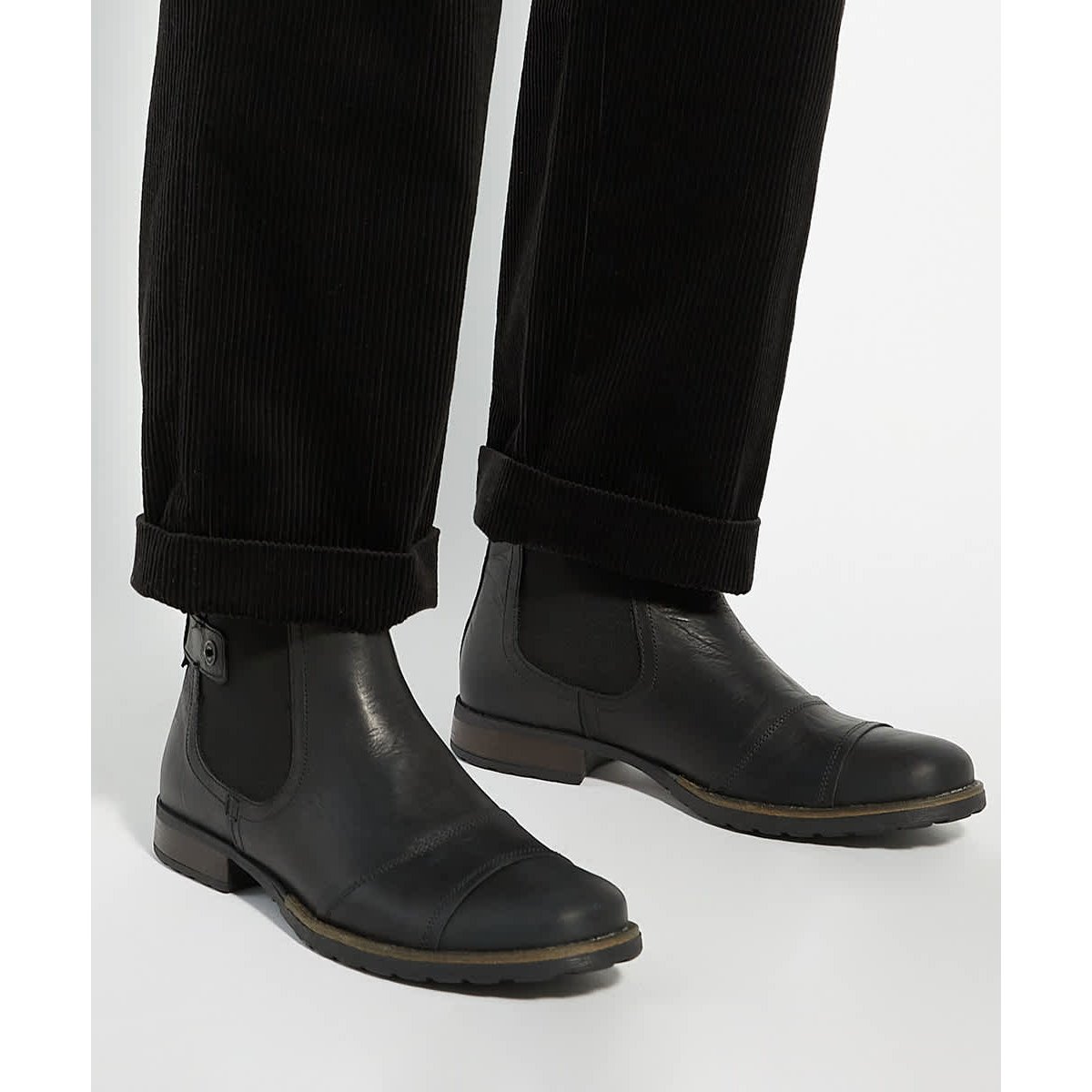Bottines Chelsea décontractées en cuir - SALTWOOD Wide Fit black-leather, DUNE LONDON