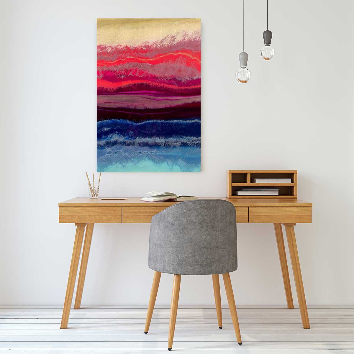 Tableau red blue contrast tableau alu dibond, HEXOA