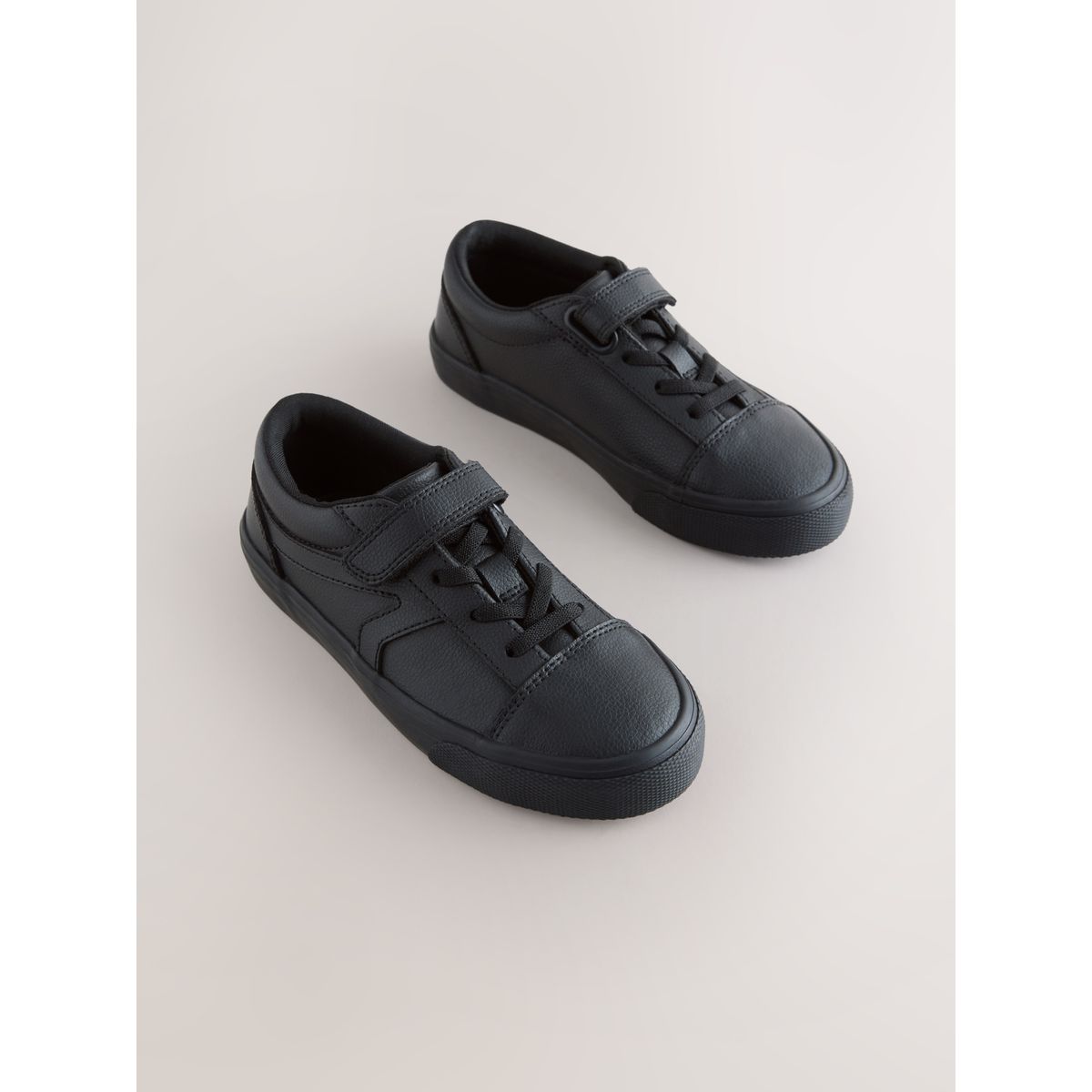 Chaussures à lacets élastiques et scratch noir, NEXT