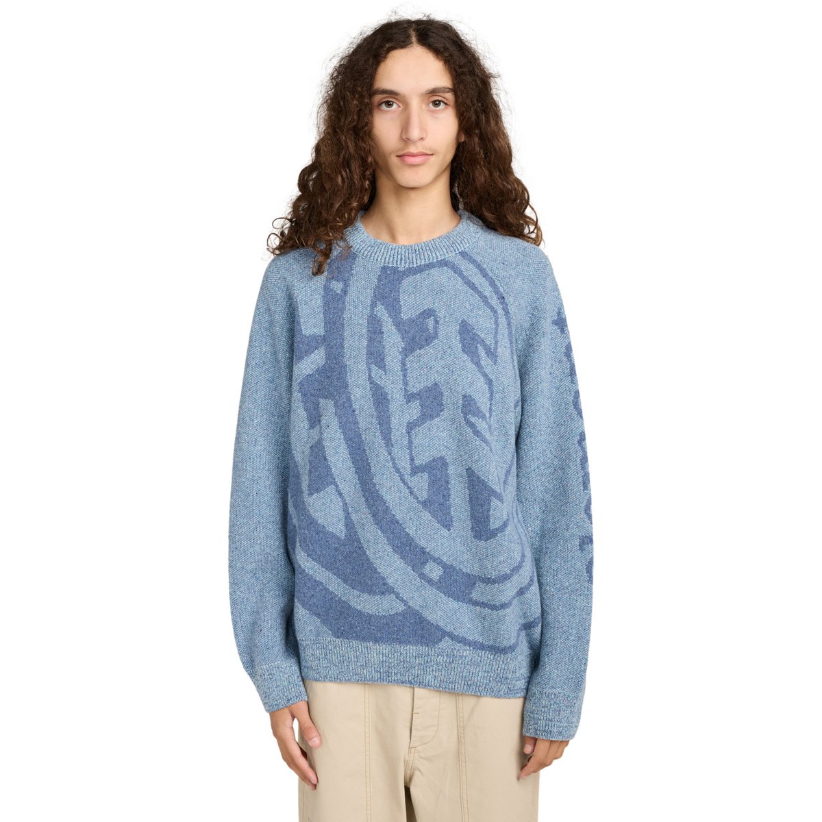 Pull à col rond DOUBLE ICON CR gris mid grey heather, ELEMENT