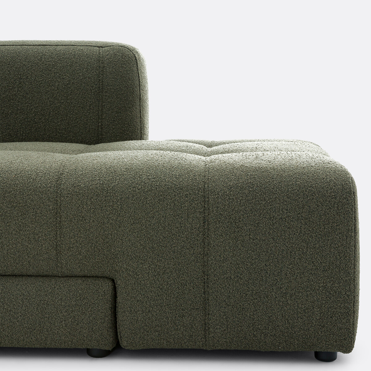 Canapé d'angle gauche convertible, en bouclette fine, FANO vert, LA REDOUTE INTERIEURS