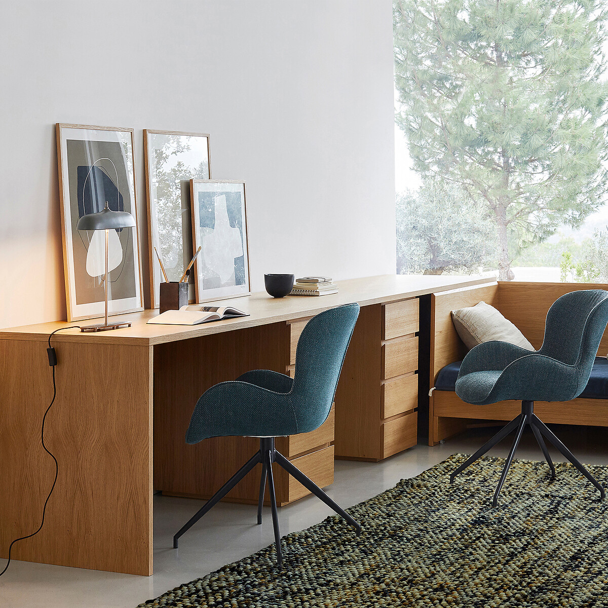 Plateau de bureau, en plaqué chêne, longueur 250 cm, Working chêne naturel, AM.PM