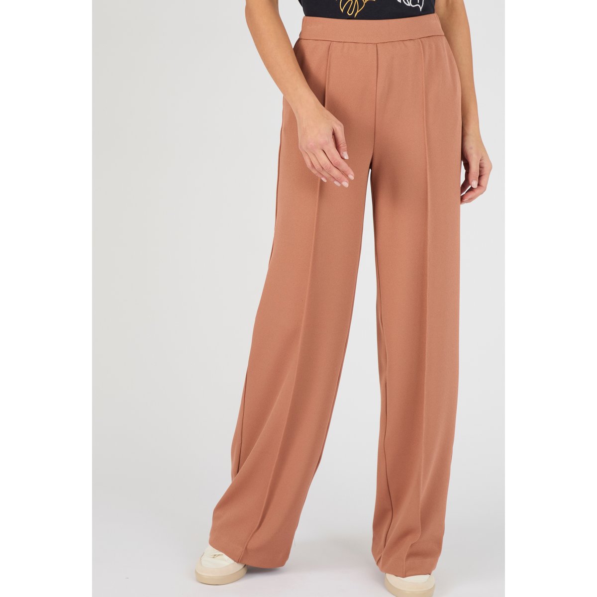 Pantalon maille enfilable marron, DAMART