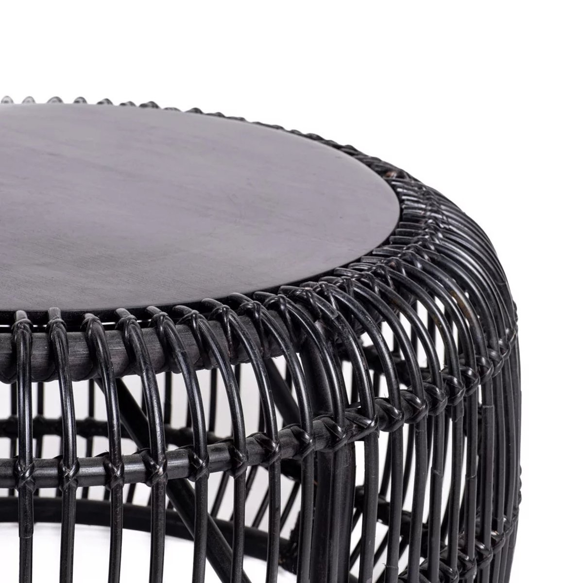 Table basse en rotin et bois PHIL noir, HYDILE