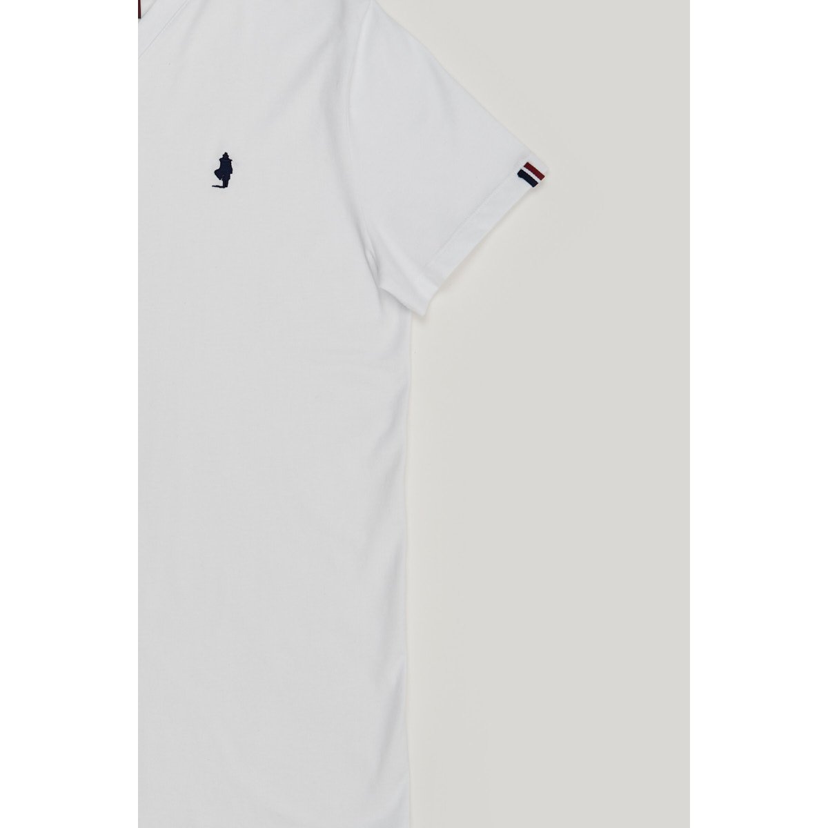T-shirt basic uni col V blanc, MCS