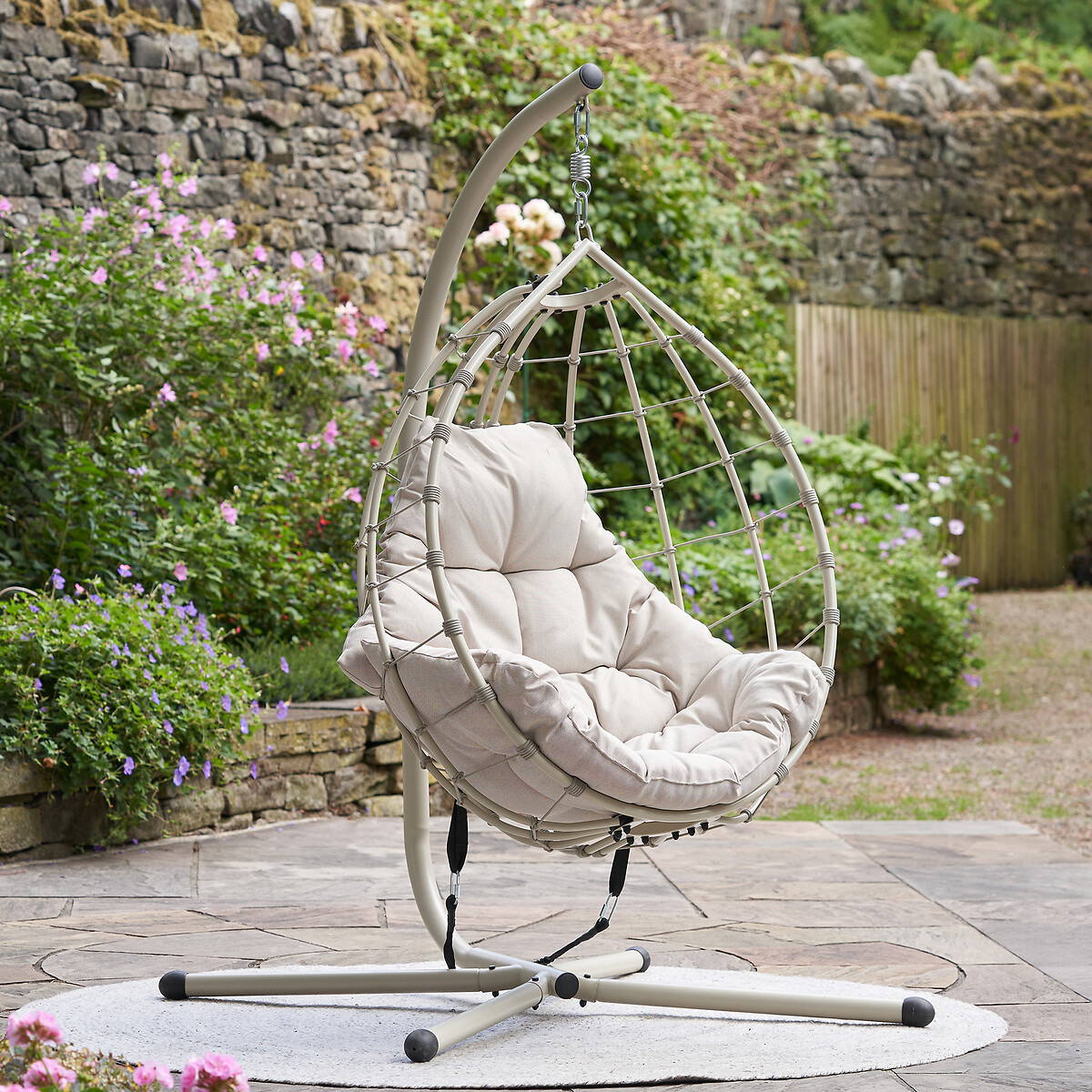 Sienna Garden Hanging Egg Chair stone beige, SO'HOME