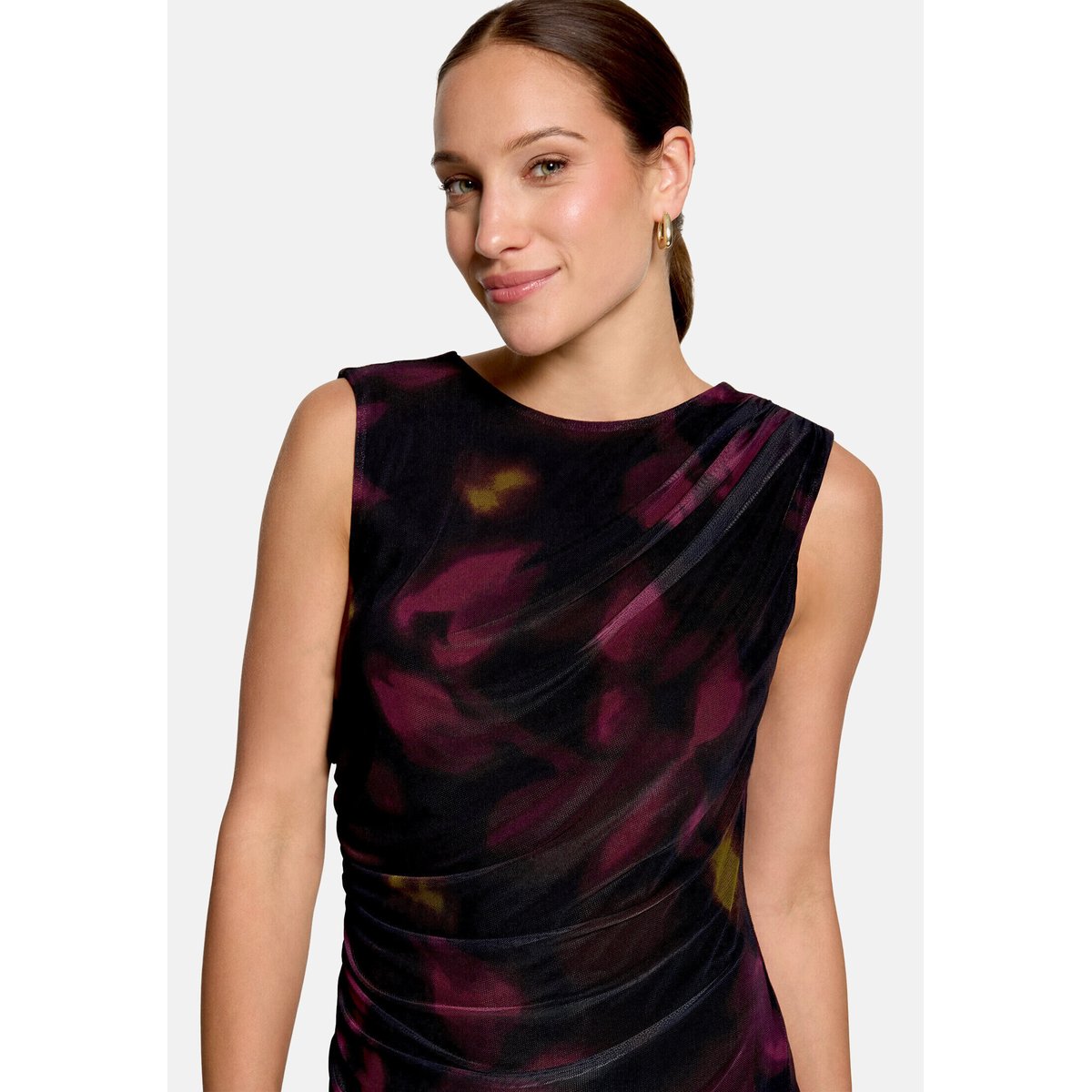 Robe en mesh à imprimé black/dark red, ZERO