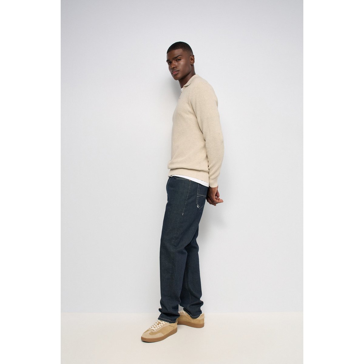 POLO TEXTURÉ À MANCHES LONGUES beige, SALSA JEANS