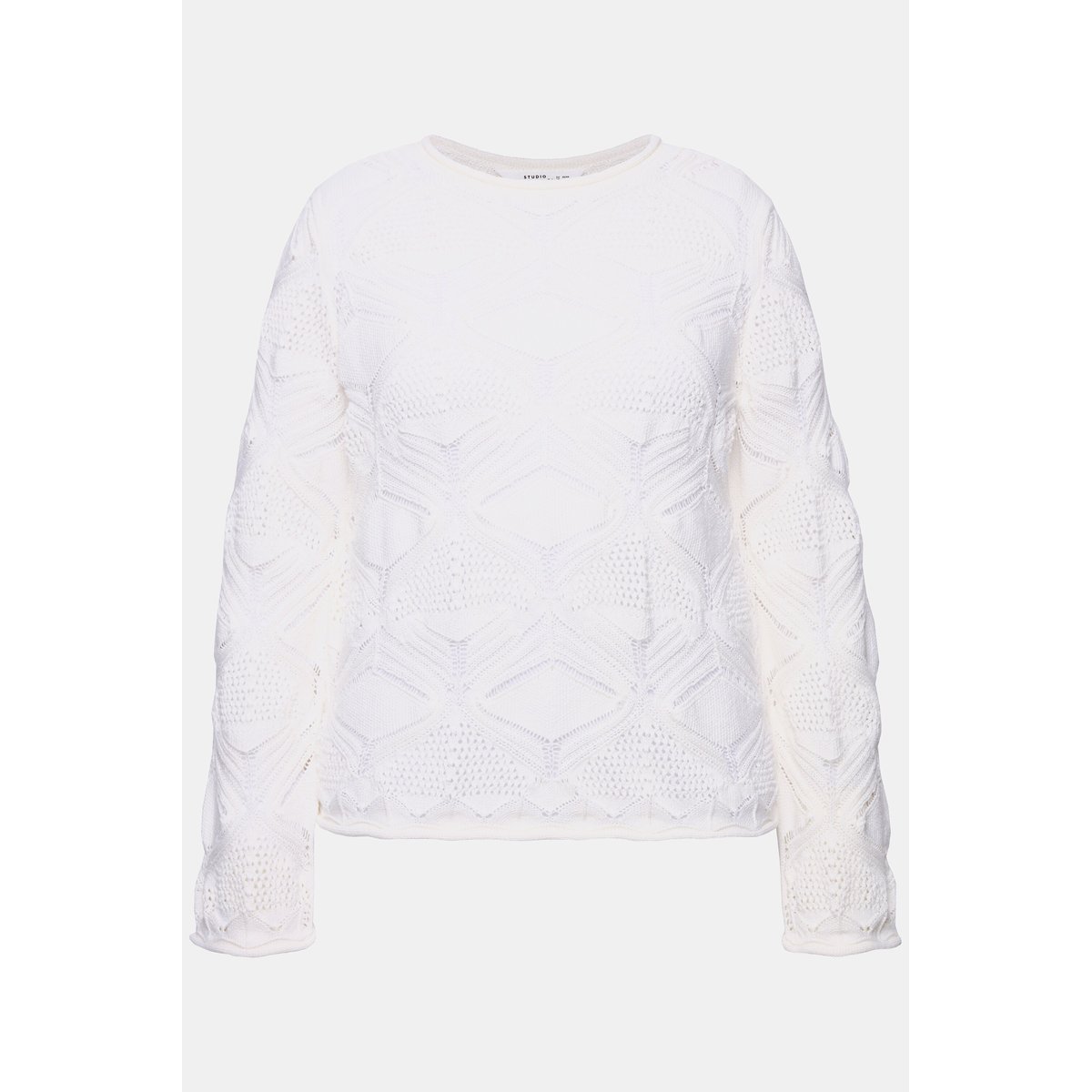 Pull oversize, maille ajourée blanc cassé, STUDIO UNTOLD
