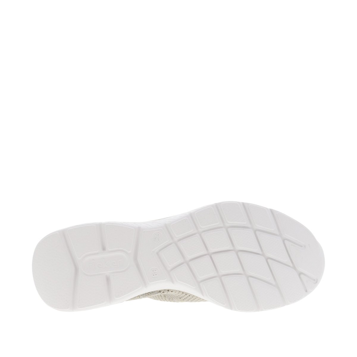 Baskets basses beige slip-on à semelle semi-compensée et fil textile argenté beige, RIEKER