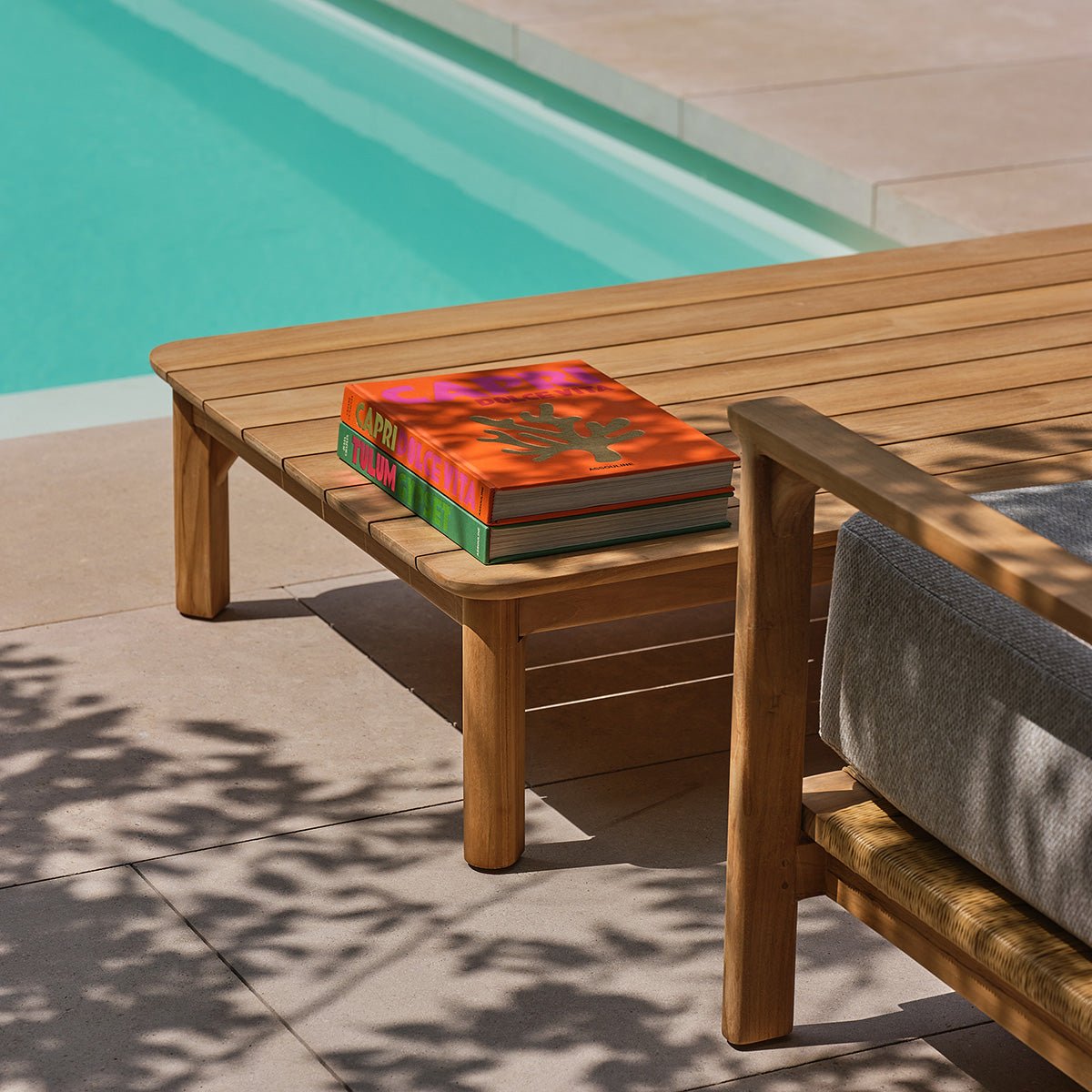 Table basse de jardin en teck 170 cm PIANA naturel, BERAH GETAH