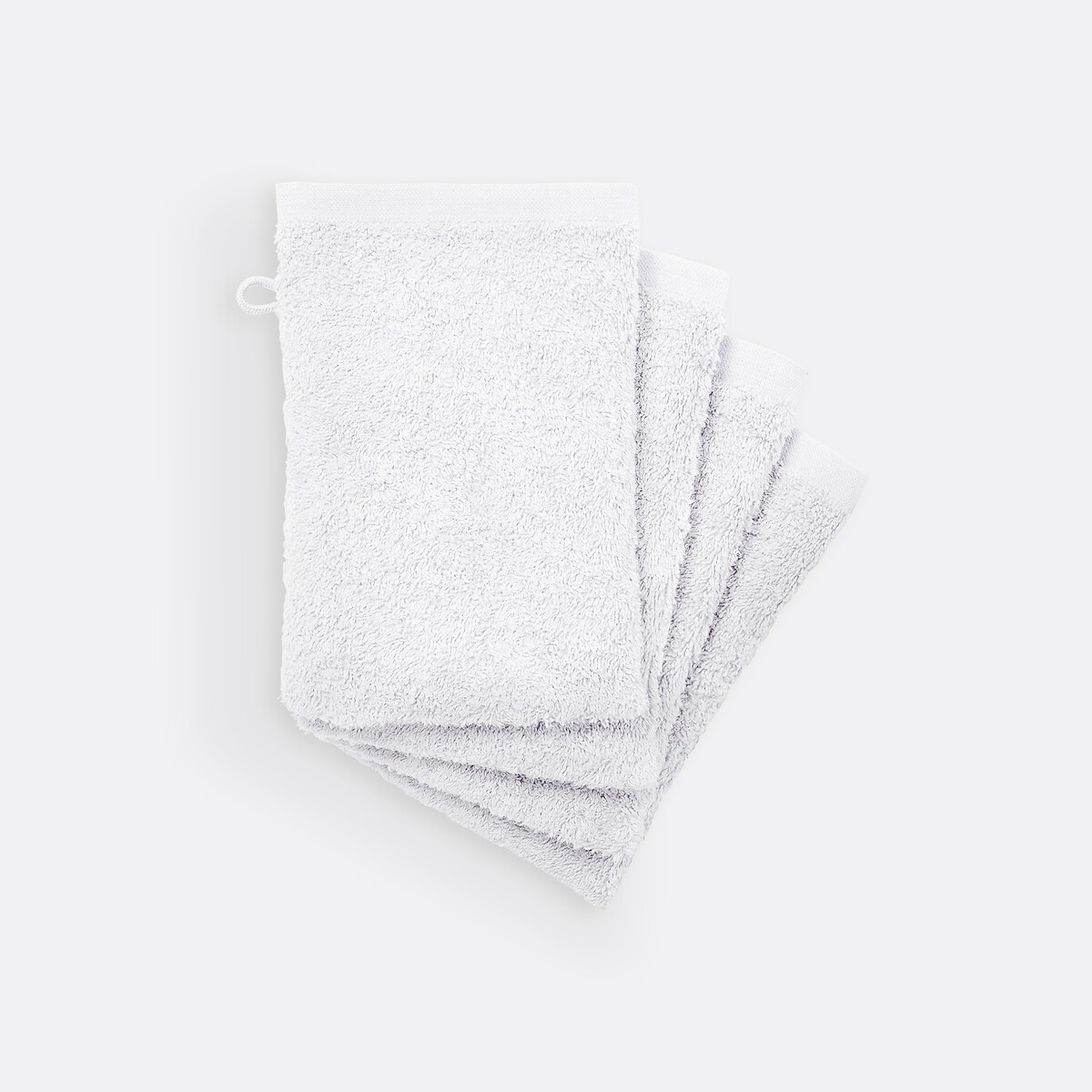 Set of 4 Scénario Towelling Washcloths white, LA REDOUTE INTERIEURS