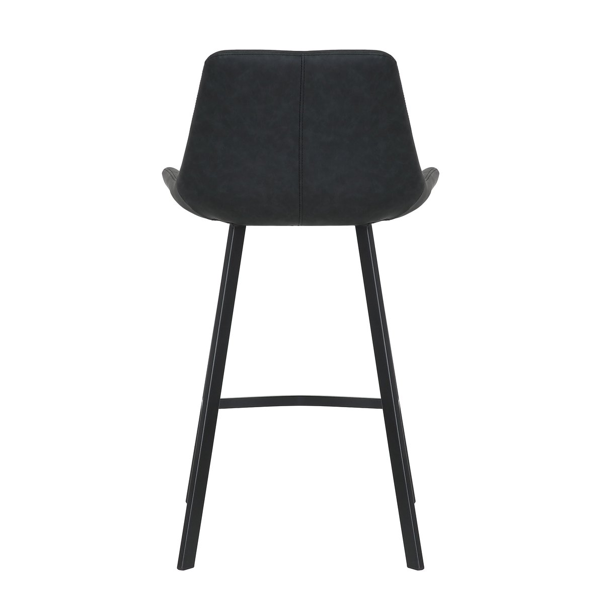 Chaise snack PU noir mat gris foncé, ZAGO