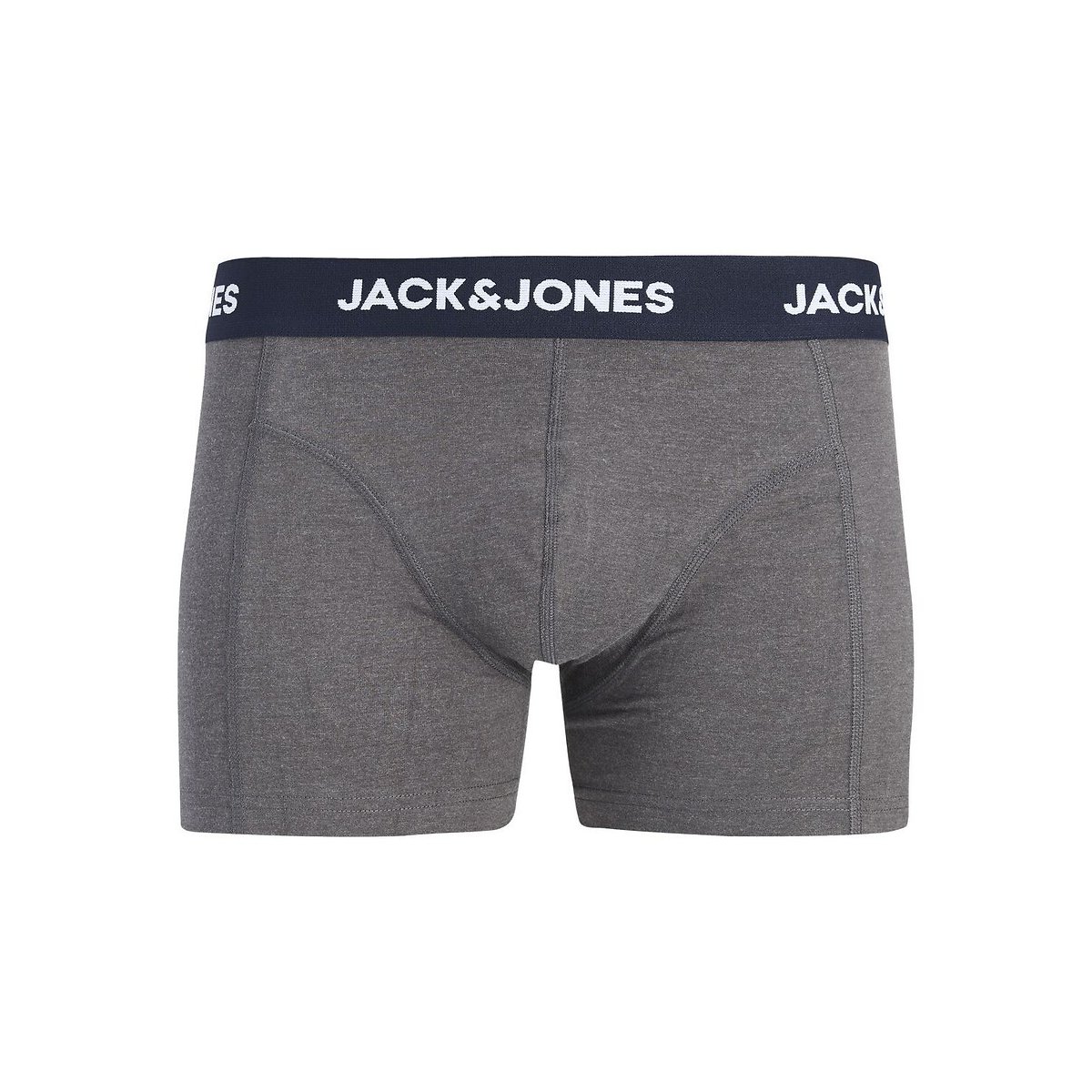 Set van 3 effen boxershorts zwart + grijs + kaki, JACK & JONES