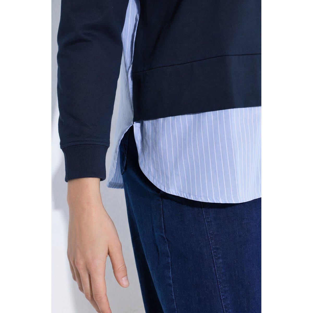 Veste en molleton, style 2-en-1 marine, ULLA POPKEN