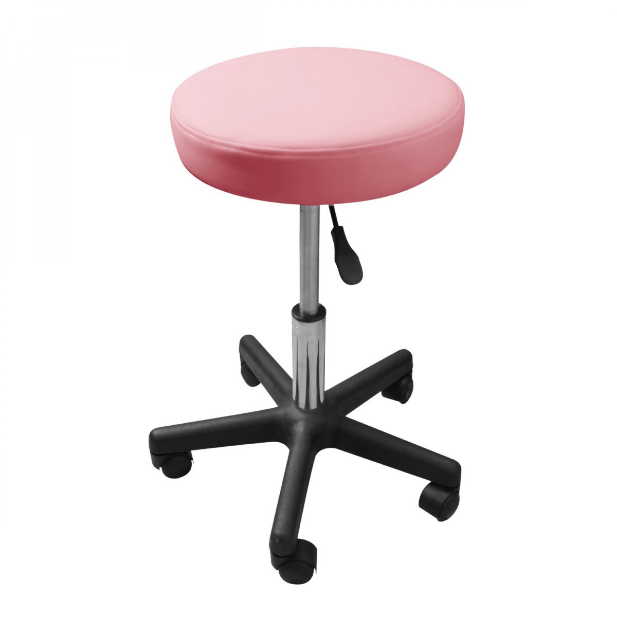 Tabouret rond à roulettes rose pastel, VIVEZEN