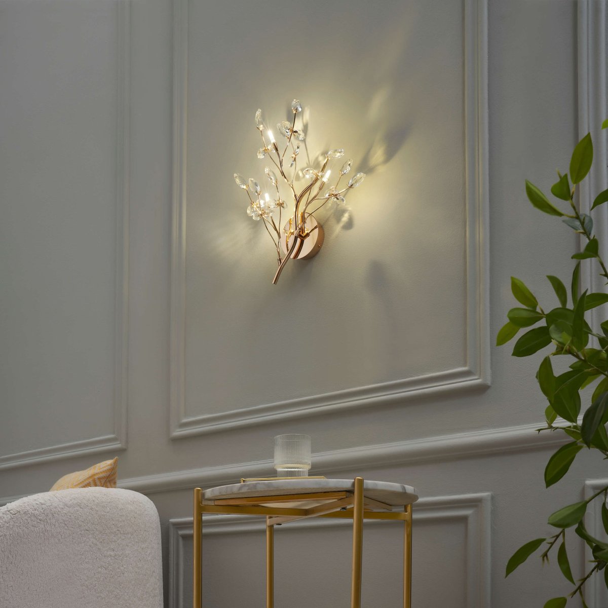 Applique murale en cristal - EBENSEE doré rose, KOSILUM