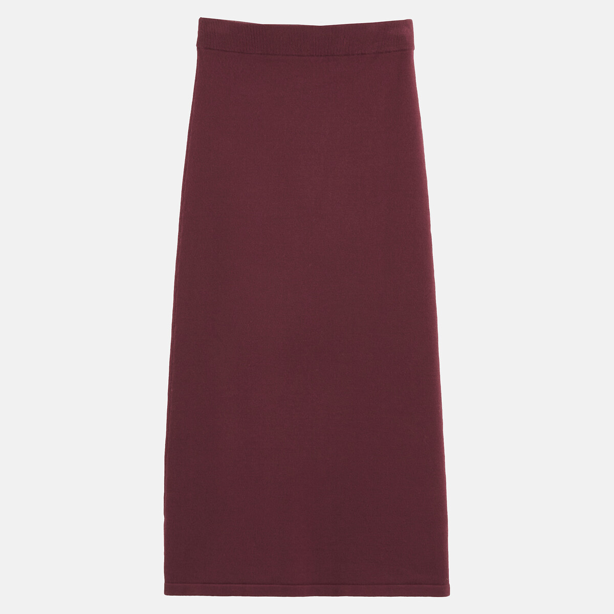 Jupe longue droite, en tricot rouge bordeaux, LA REDOUTE COLLECTIONS