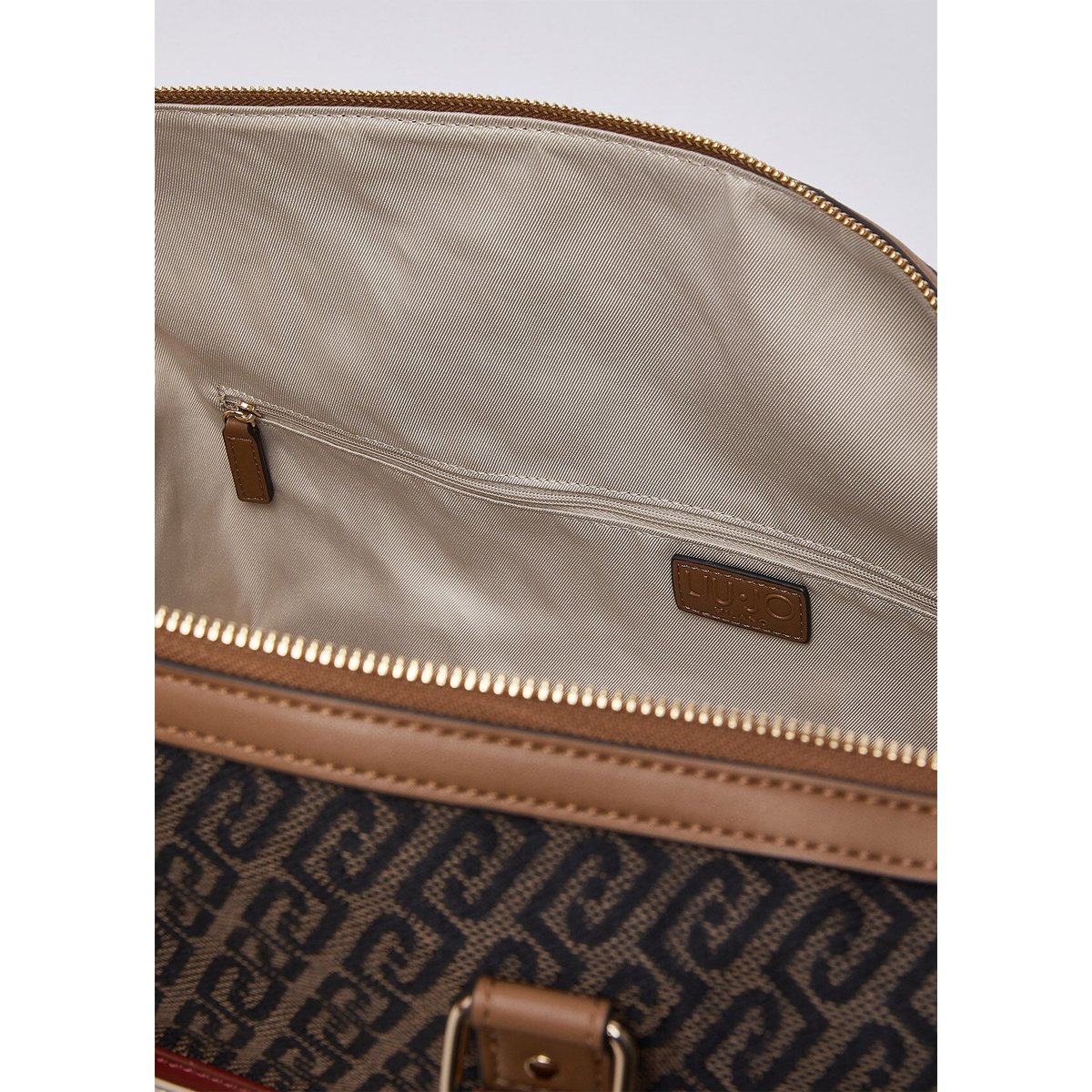 Sac de voyage en jacquard marron foncé, LIU JO