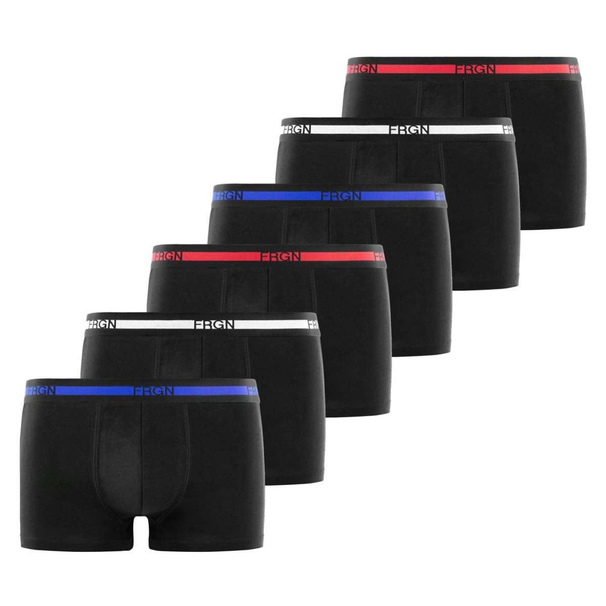 Lot De 6 Boxers Coton noir/rouge/bleu/blanc, FREEGUN