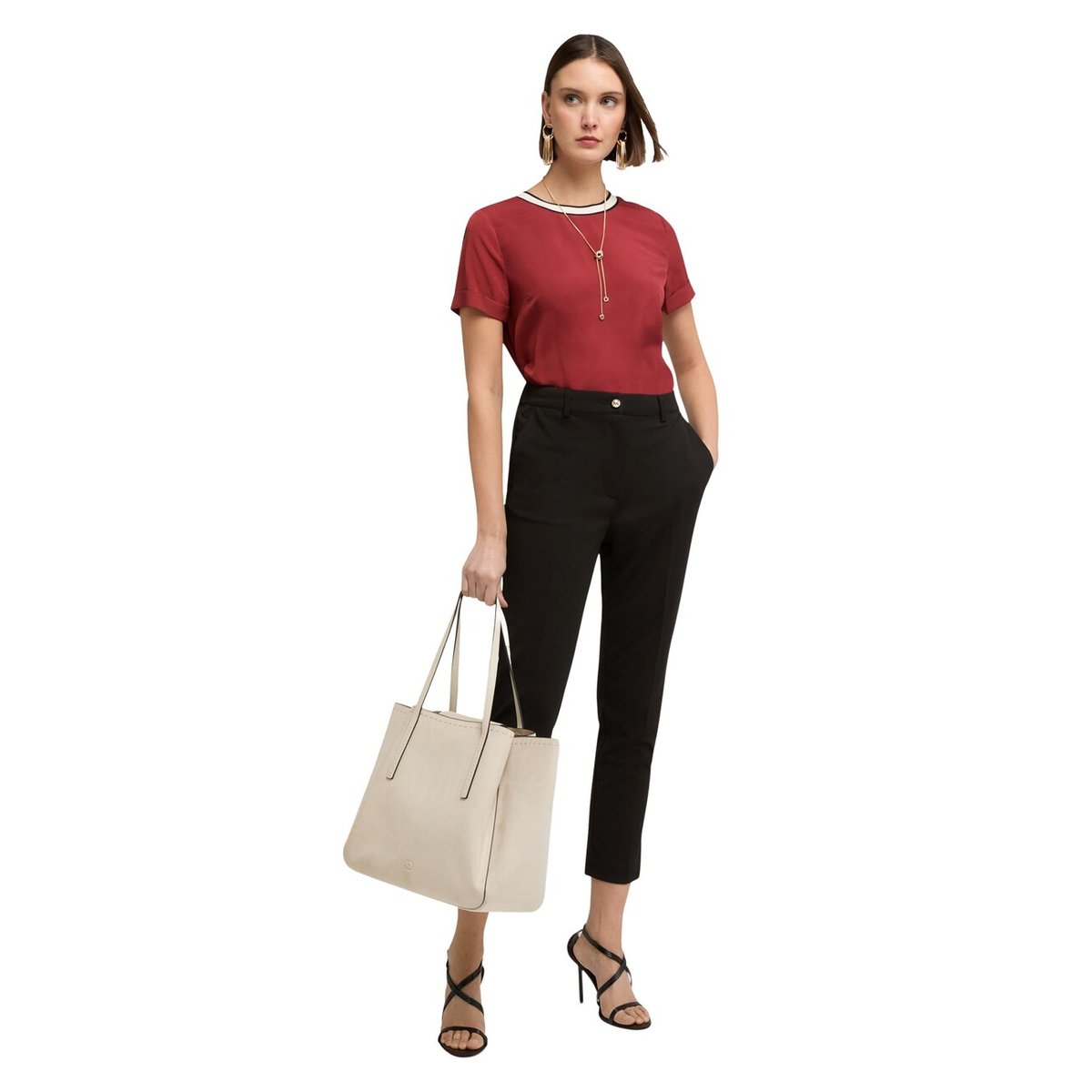 Chemisier avec bordure en tricot burgundy, MOTIVI