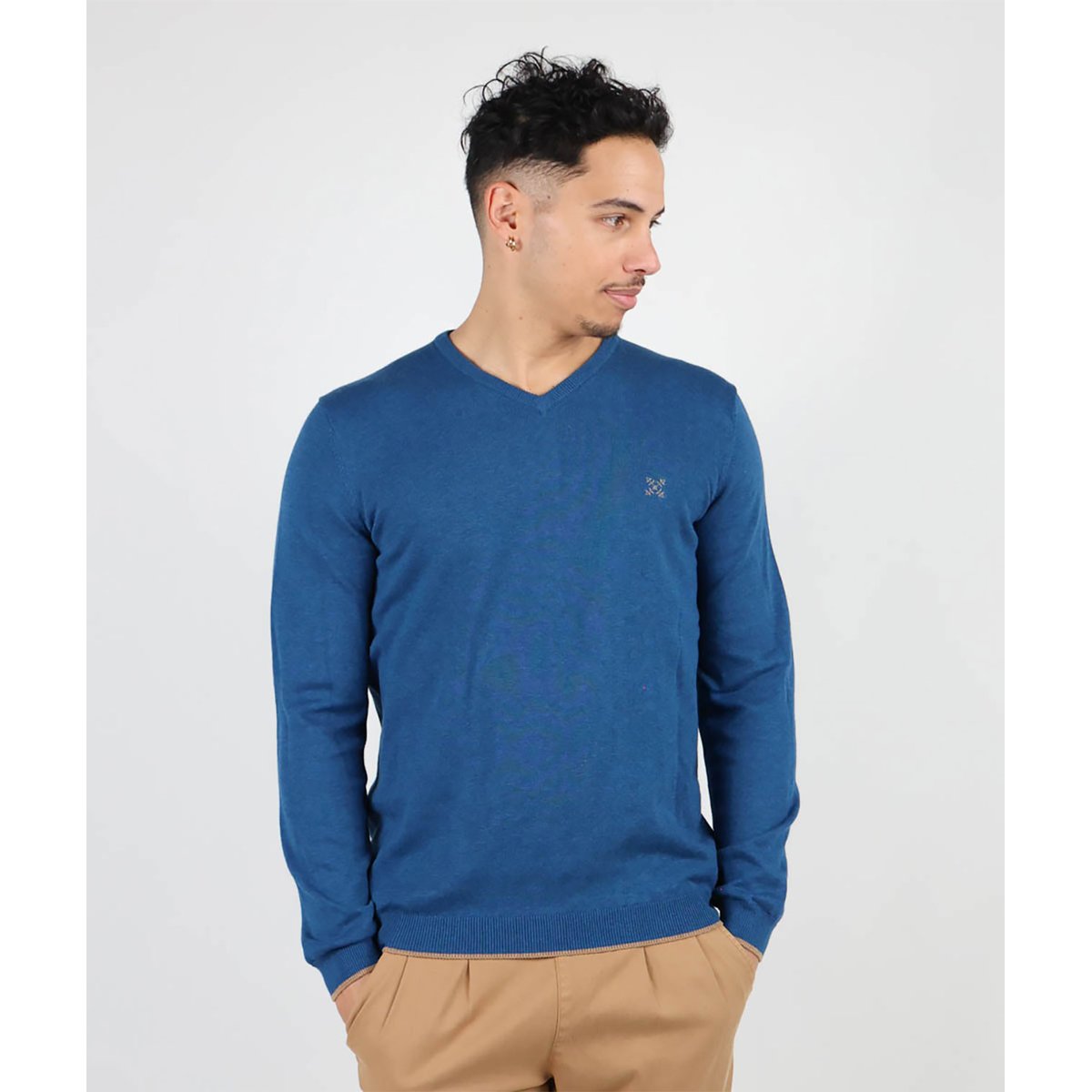 Pull essentiel col V PIVEGA oceano chine, OXBOW