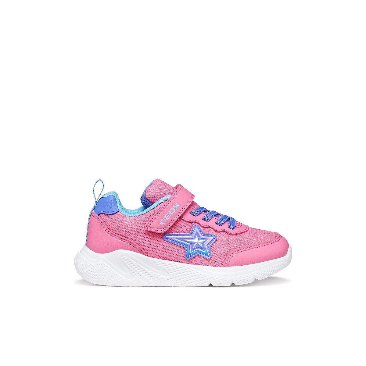 Baskets à lacets élastiqués SPRINTYE rose/bleu, GEOX