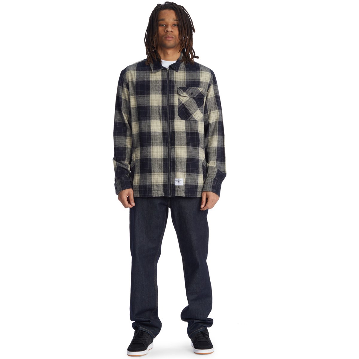 Chemise à manches longues en flanelle THE TRAPPER. bleu navy blazer/ pelican plaid, DC SHOES
