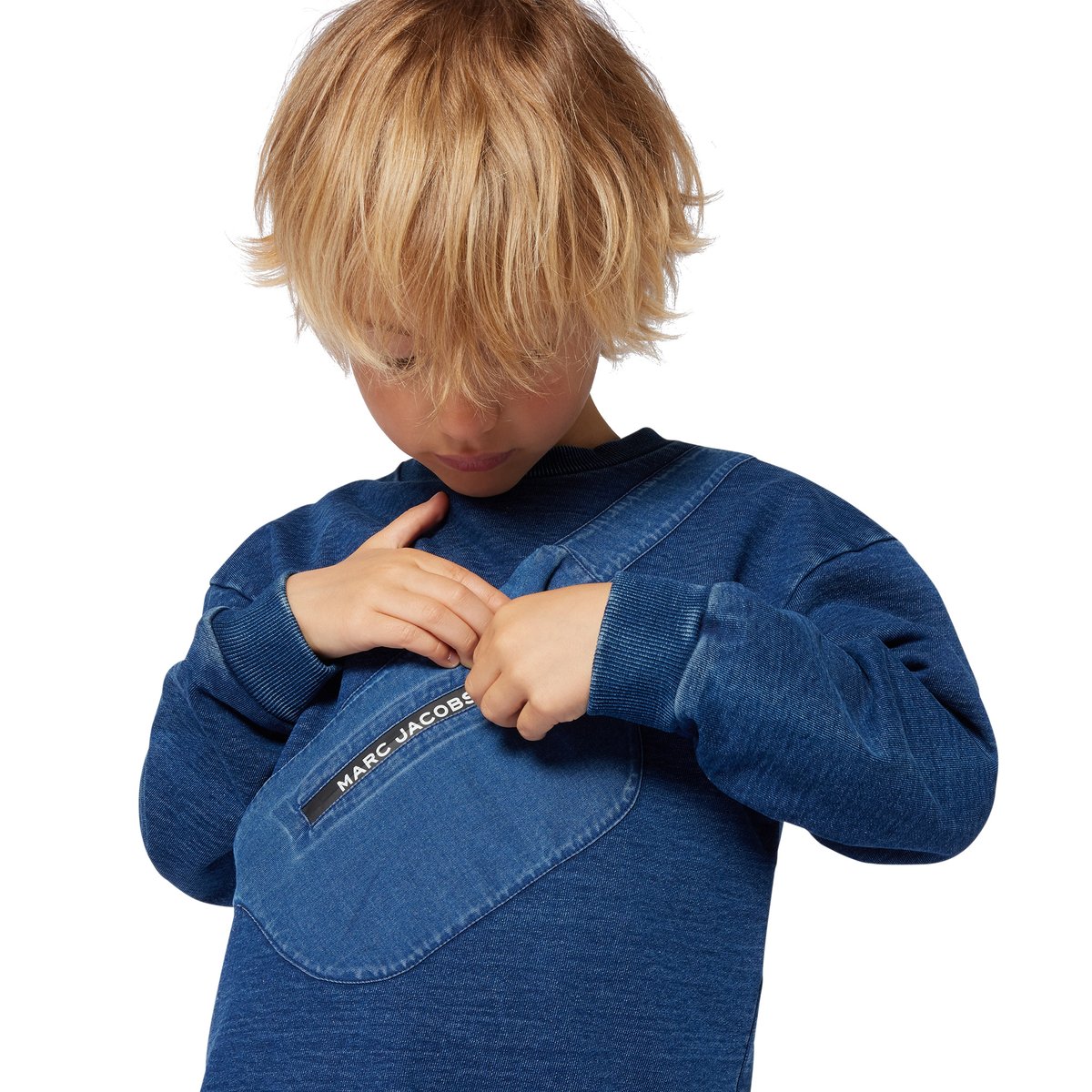 Sweat à capuchon imprimé denim blue, MARC JACOBS