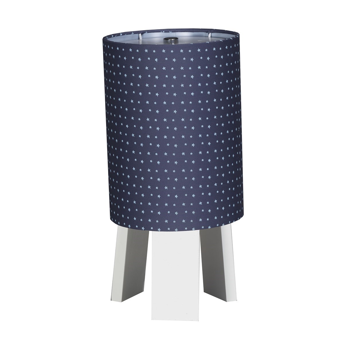 Lampe de chevet avec pied en coton bleu, SAUTHON
