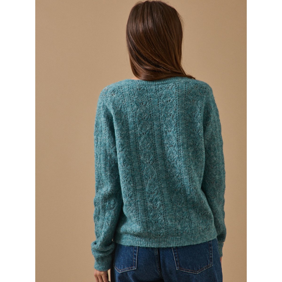 Gilet maille pointelle aqua, CYRILLUS