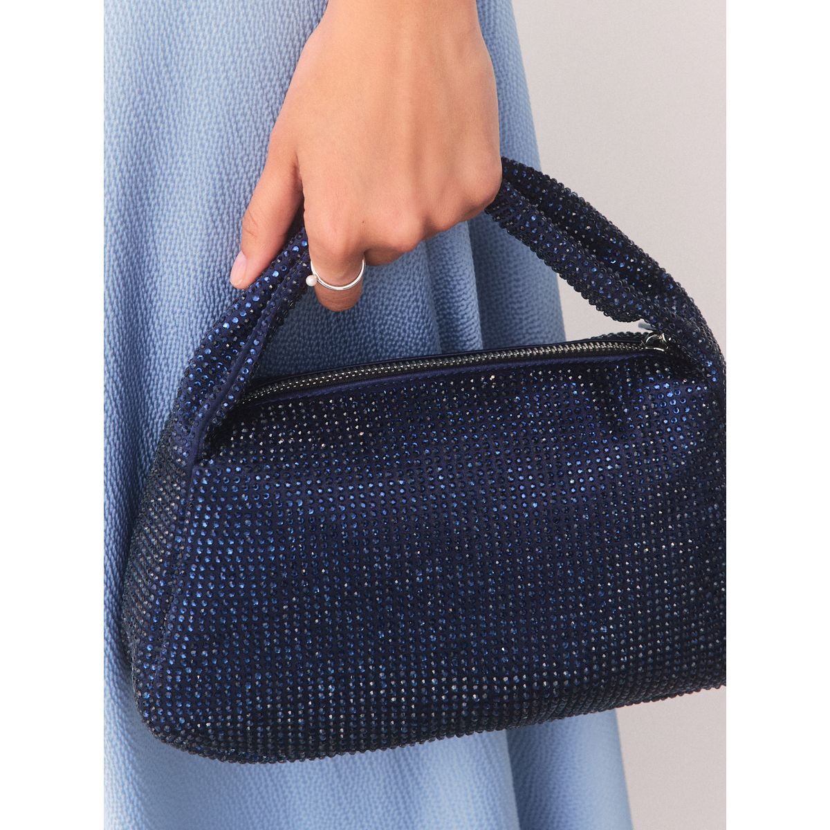 Sac à main scintillant bleu marine, NEXT