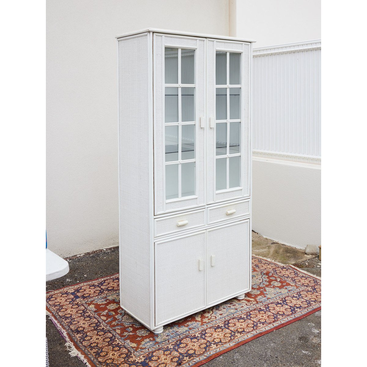 Vaisselier en rotin blanc Maximilien N°393 - Bon état blanc, DEBONGOUT