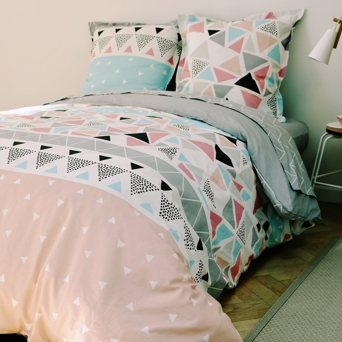 Parure De Couette Coton - LOUISE rose petale, TRADITION DES VOSGES