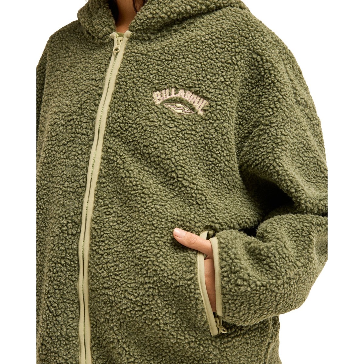Polaire zippée en sherpa LIGHT WIND vert canteen, BILLABONG